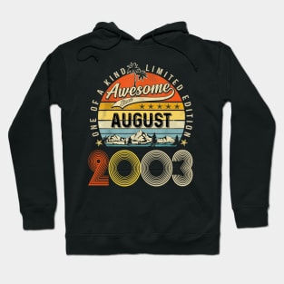 Awesome Since August 2003 Vintage 20th Birthday Hoodie